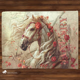 January birth month blanket for horse lovers