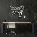 ranch sign in silver on wall