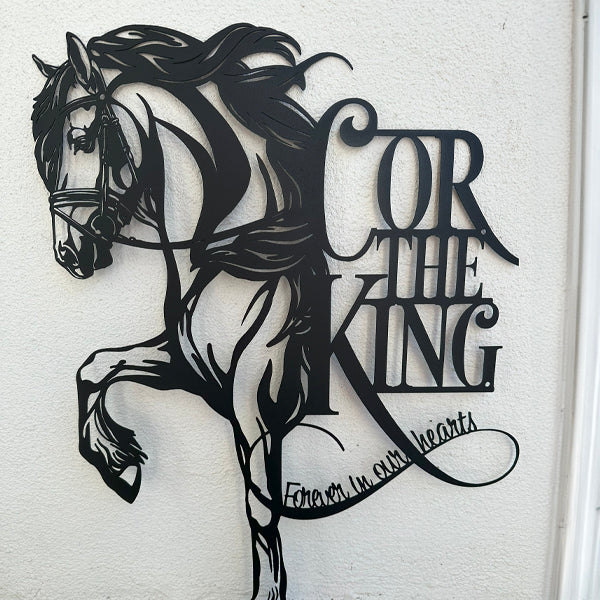 custom Friesian horse metal sign black