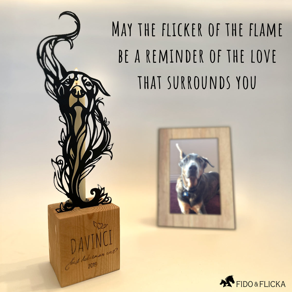 custom art created from photo of your dog, with heart felt poem