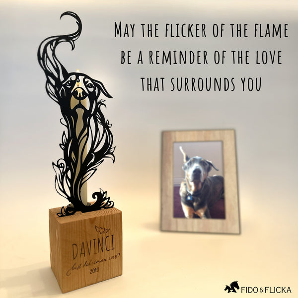 custom art created from photo of your dog, with heart felt poem