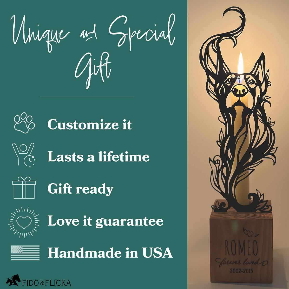 doberman personalized candle pet loss gift ready