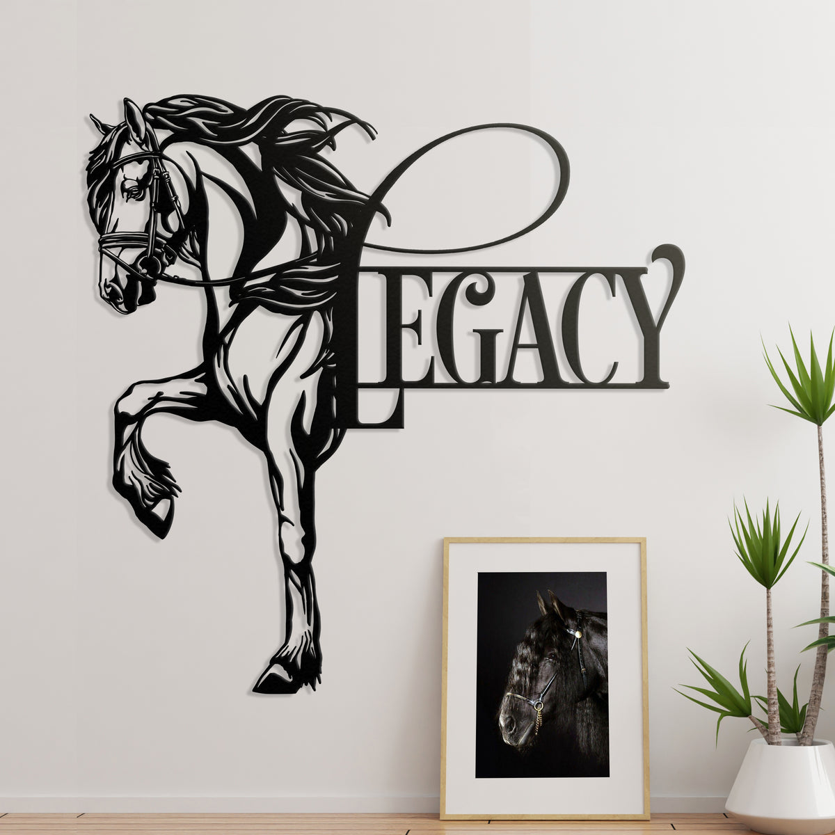 Friesian Horse Personalized Metal Wall Sign