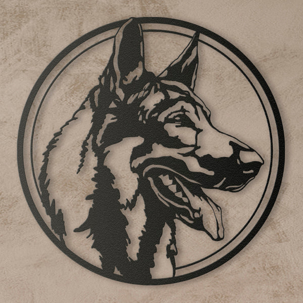 german shepherd metal wall art custom