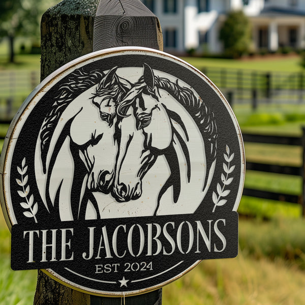 horse lover family farm sign