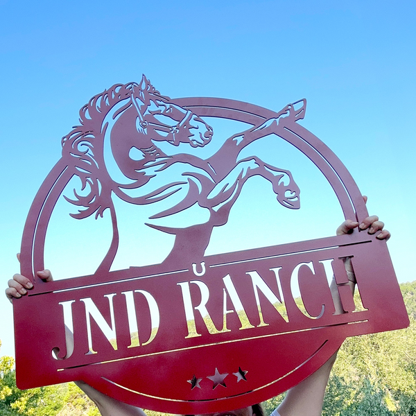 horse ranch metal sign