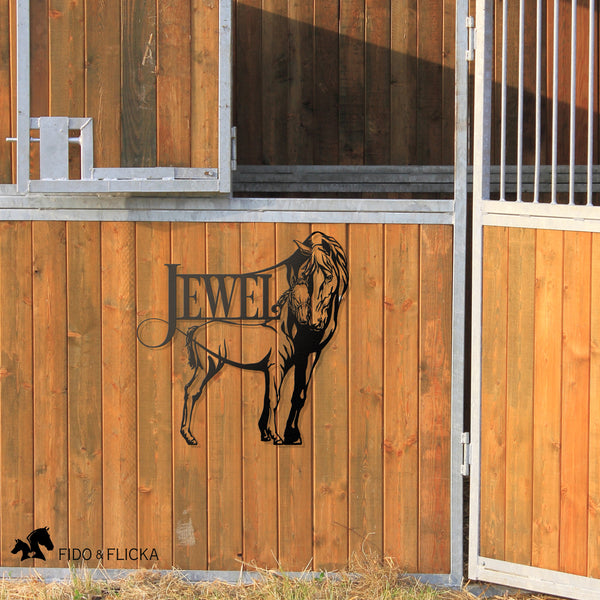 outdoor custom horse stall name