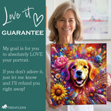 love it guarantee of colorful pet portrait custom golden retriever