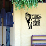 horse farm sign on barn