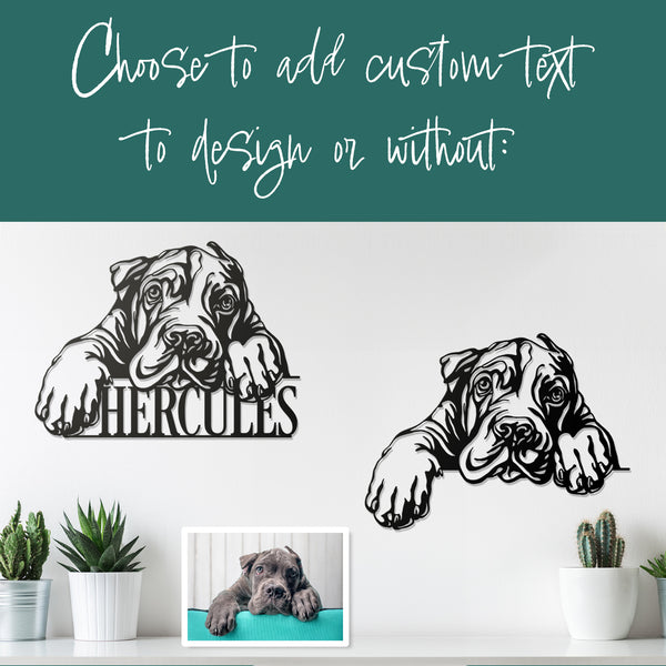 custom metal dog sign wall art with or without dogs name