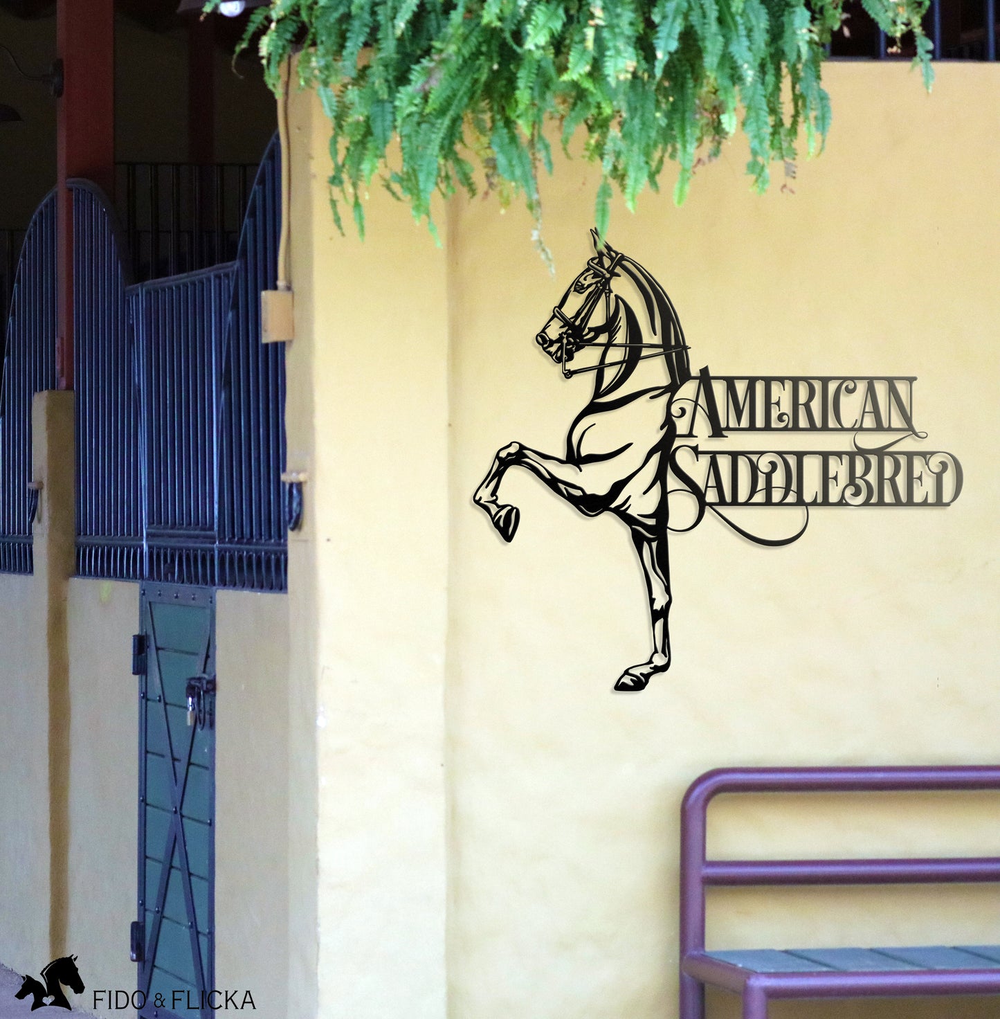 american saddlebred horse metal sign in bard aisle