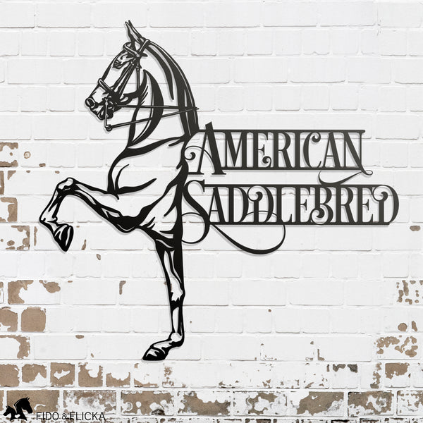 american saddlebred horse metal wall art sign