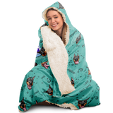 woman in green doberman blanket
