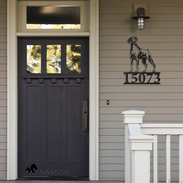 doberman house number by front door