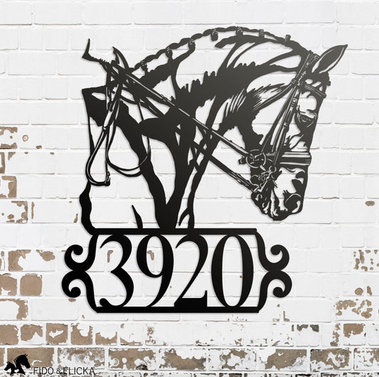 Dressage Horse Portrait Personalized Metal Sign