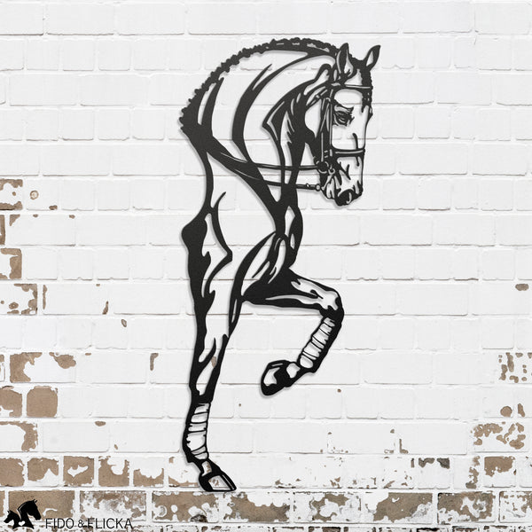 beautiful dressage horse metal wall art