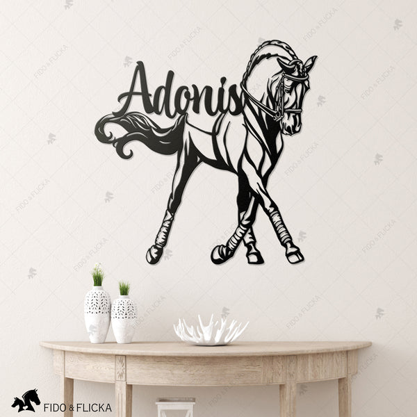 dressage horse wall art decor in entryway