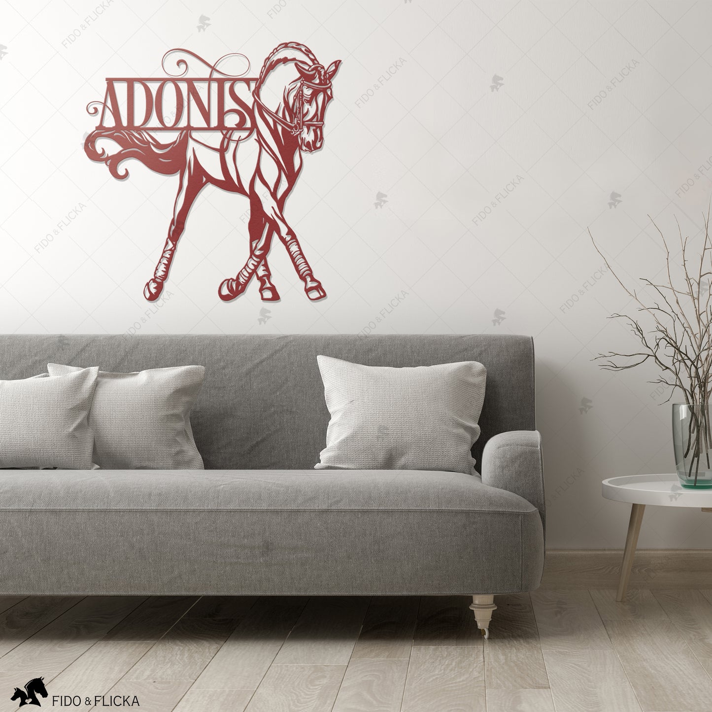 Dressage Horse Half Pass Metal Wall Art Personalized