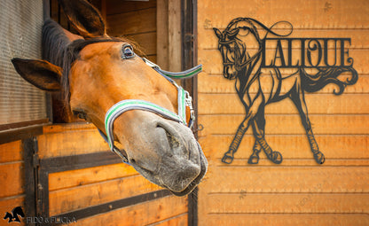 Dressage Horse Half Pass Metal Wall Art Personalized
