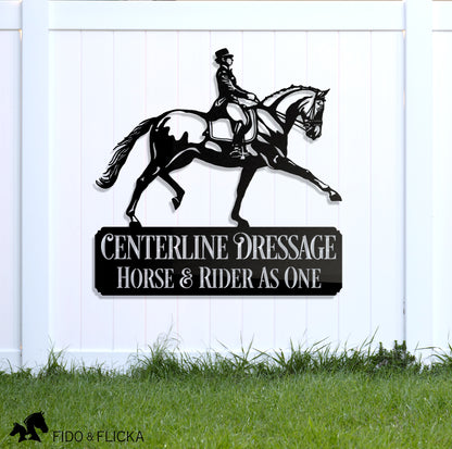 dressage extended trot personalized sign wall decor on fence
