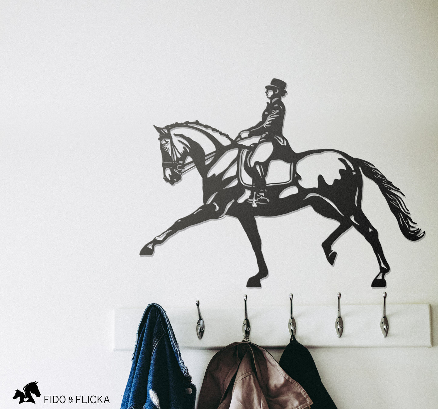 Dressage extended trot metal wall art accent