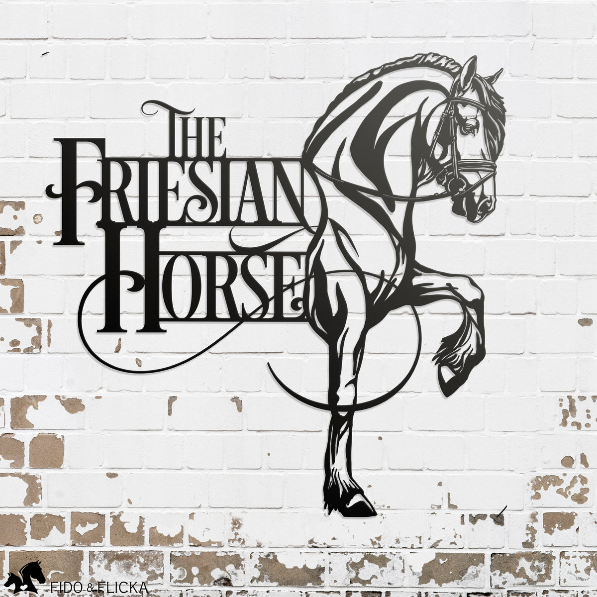Metal Friesian horse wall decor