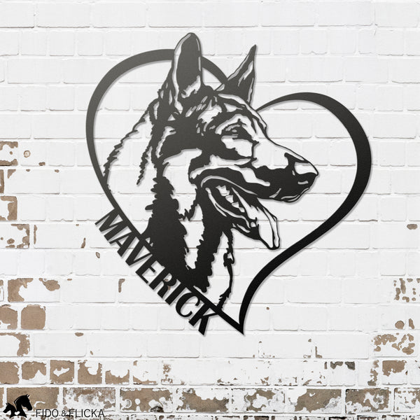 german shepherd metal wall art