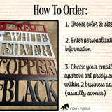 show jumper personalized metal sign colors in black red copper white and silver