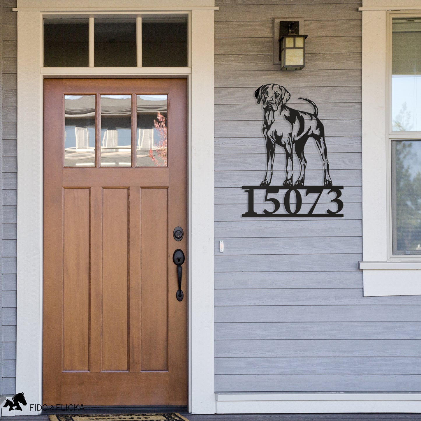 Louisiana Catahoula Leopard Dog house number sign
