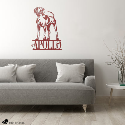 red Louisiana Catahoula Leopard Dog personalized wall decor in living room