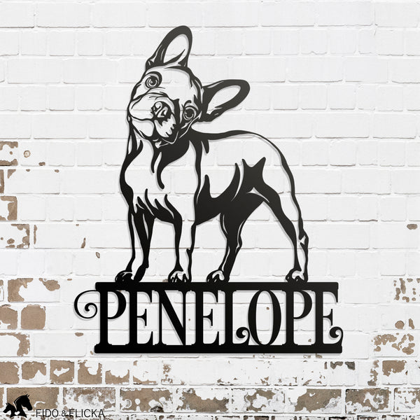 personalized metal french bulldog sign