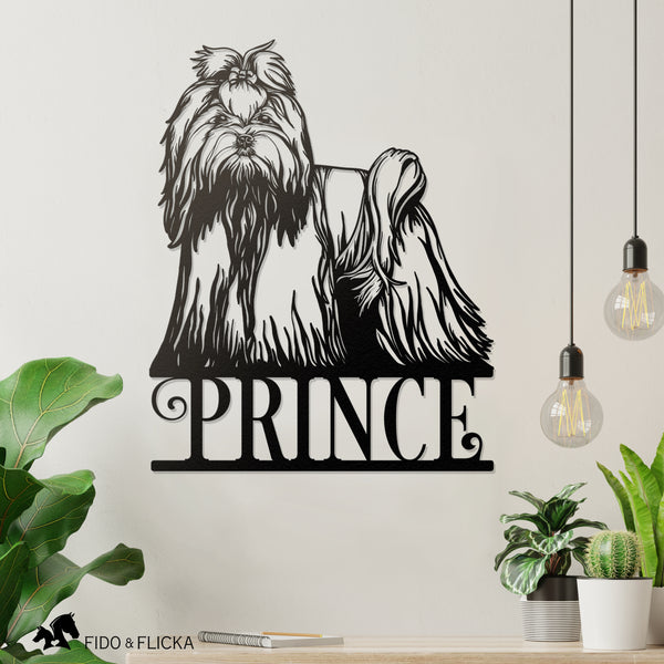 personalized metal maltese sign on wall
