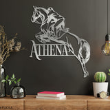 silver metal show jumping personalized wall sign