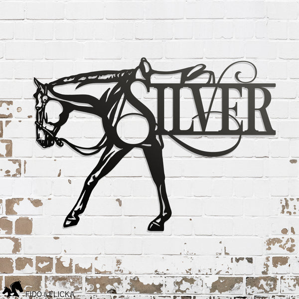 western pleasure horse metal wall art