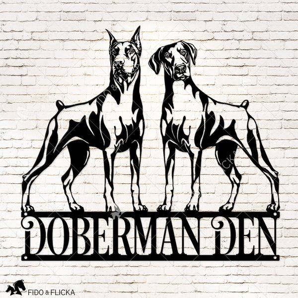 Two Dogs Personalized Metal Sign