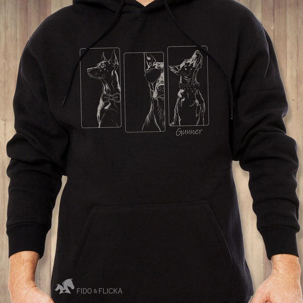 mens' Doberman hoodie custom