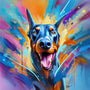 Vibrant Love - Colorful Custom Doberman Portrait