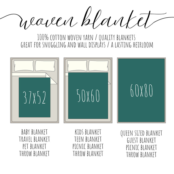 woven heirloom blanket dimensions in 3 sizes