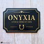 Personalized Horse Stall Sign – Gold on Black Layered Acrylic & Wood Plaque