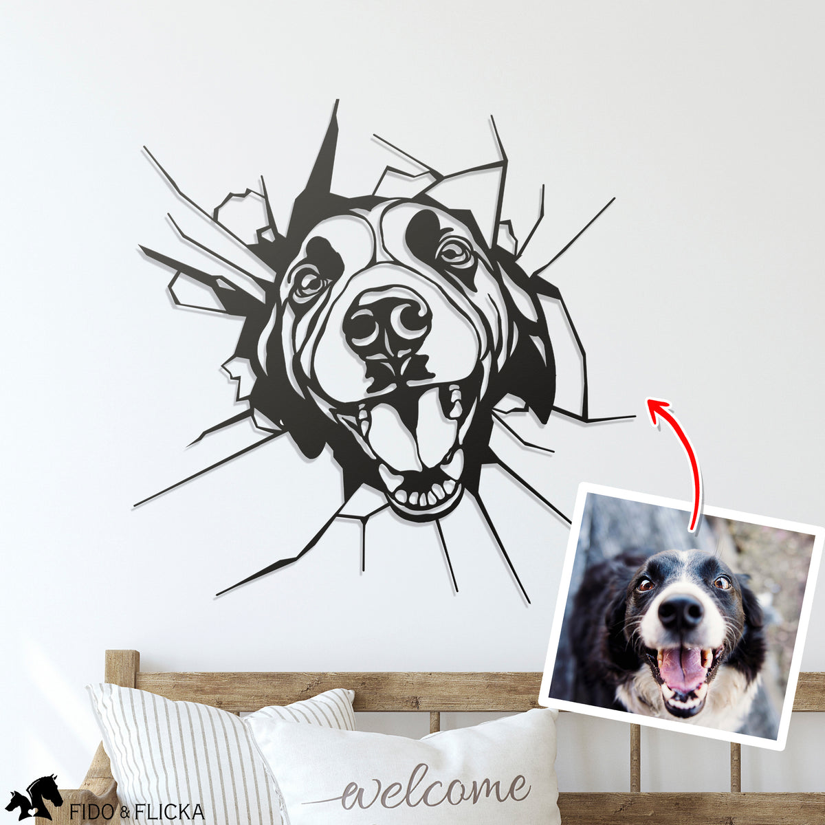 Custom Dog Portrait Metal Sign