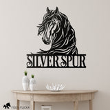 horse ranch metal sign in entryway