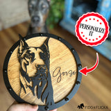 custom Doberman wood metal sign