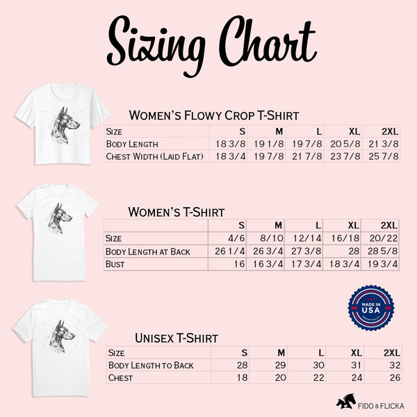 sizing chart for doberman tshirts 