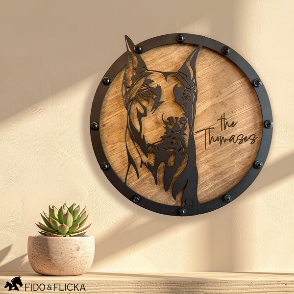 doberman pinscher wall art custom sign