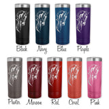 dressage horse personalized  metal tumbler in 9 colors