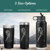 3 size options for personalized dressage horse steel engraved tumblers in 20oz 22oz and 32oz water bottle