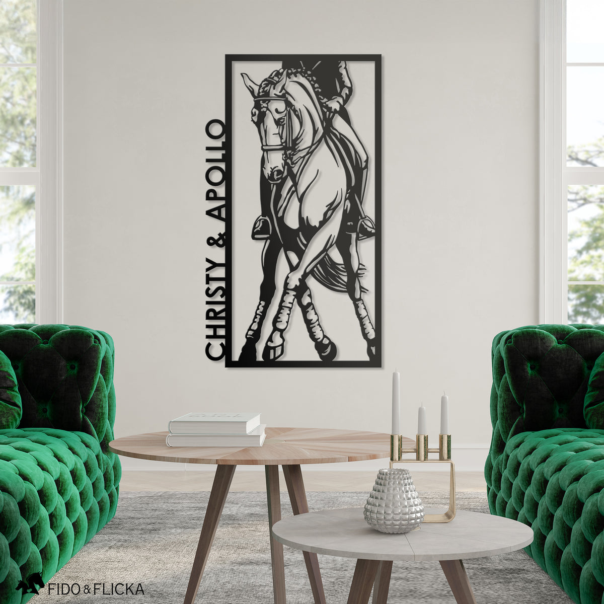 Personalized Modern Dressage Half Pass Steel Wall Decor
