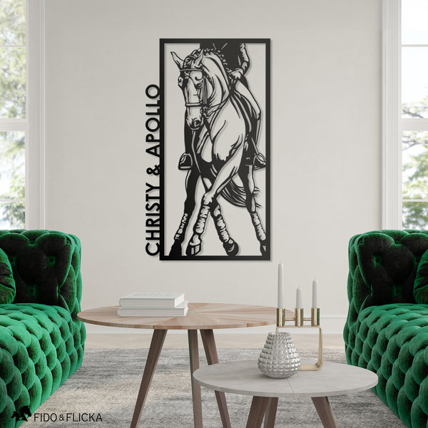 Personalized Modern Dressage Half Pass Steel Wall Decor