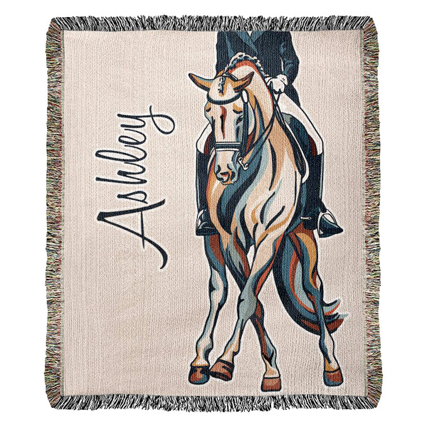 single name on dressage horse blanket
