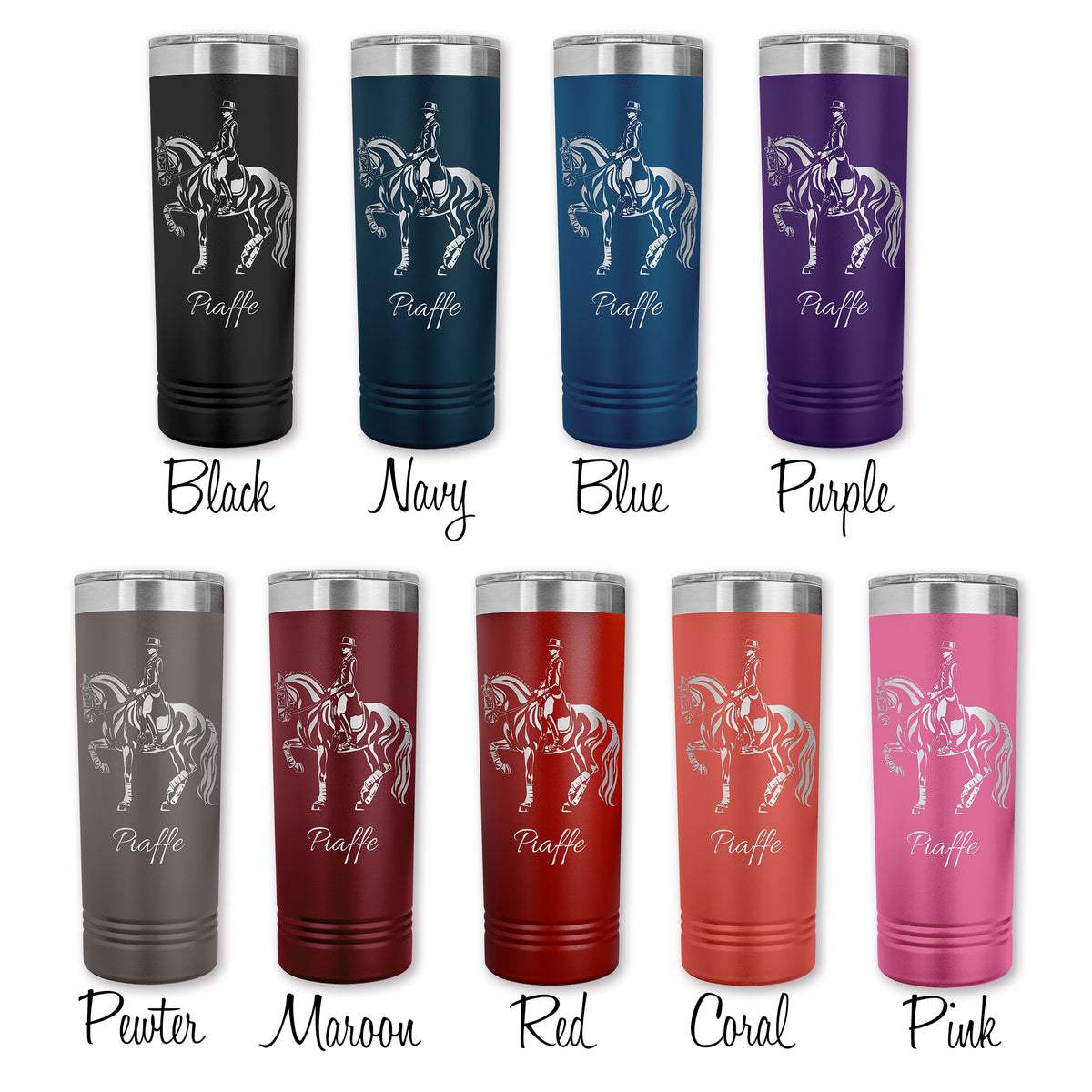 Dressage horse piaffe tumbler in 9 colors